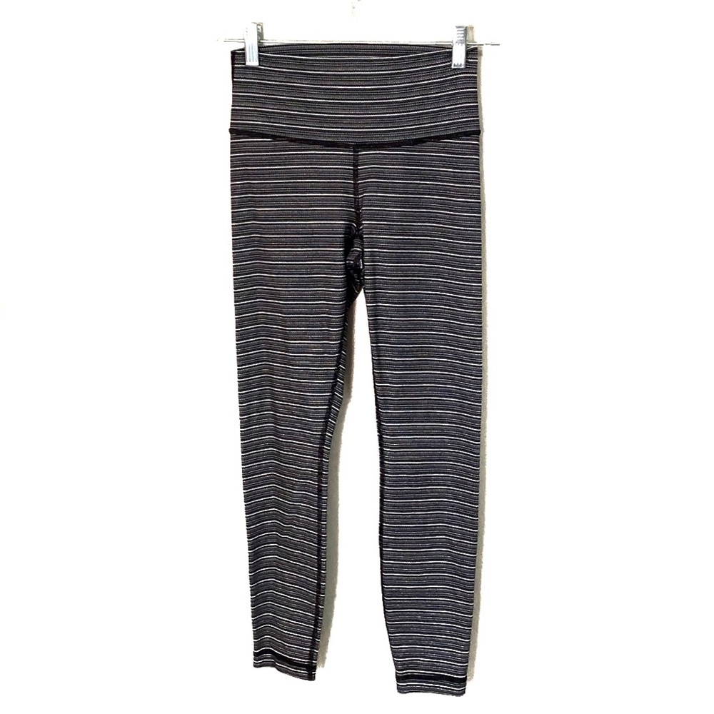 Lululemon Athletica Wunder Under High Rise Black & White Leggings Size 6